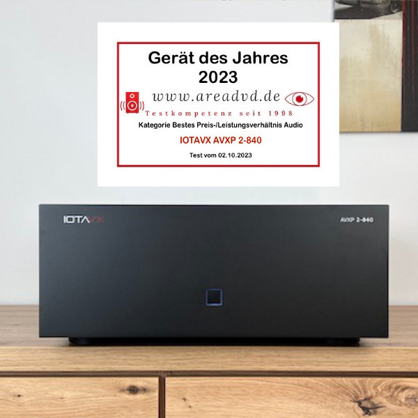 IOTAVX AVXP 2-840 ist Gerät des Jahres 2023 bei areadvd - IOTAVX AVXP 2-840 ist Gerät des Jahres 2023 bei areadvd